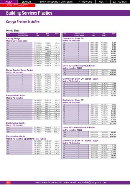 Building Services Plastics - BSS Price Guide 2010