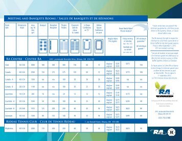 Meeting and Banquets Rooms / Salles de banquets et ... - RA Centre