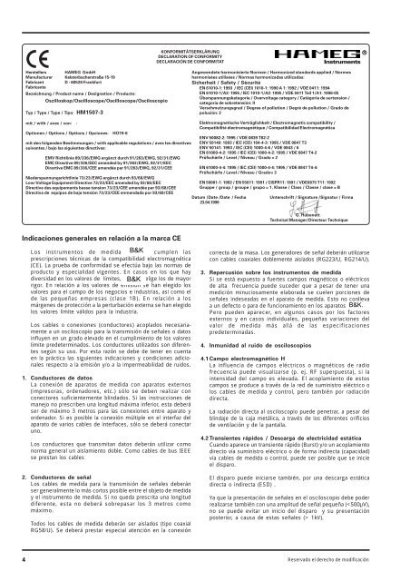 El Manual de la Instrucción El Modelo: 5105A - BK Precision