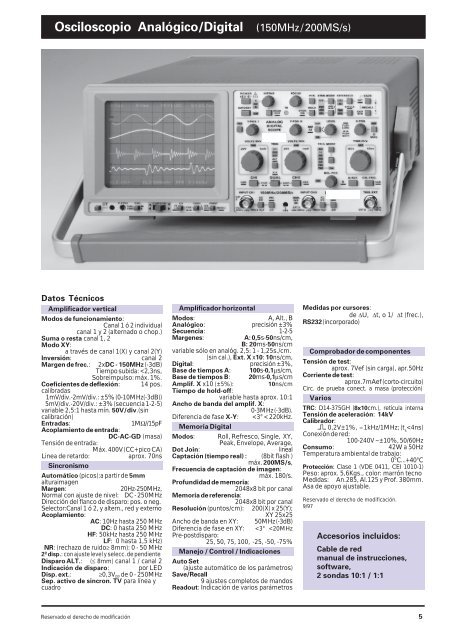 El Manual de la Instrucción El Modelo: 5105A - BK Precision
