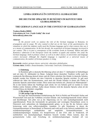 limba germa ă î co textul globalizării die deutsche sprache i rumä ie ...