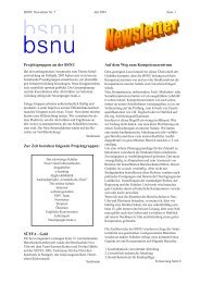 Projektgruppen an der BSNU - Ausbildung hatte eine Adresse...