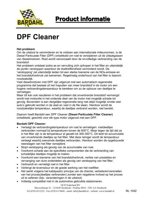 DPF Cleaner - Bardahl