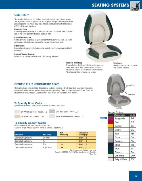 seating systems - Attwood