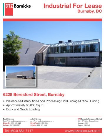 Industrial For Lease Burnaby, BC - DTZ