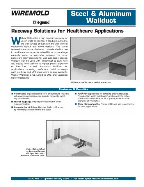 Cable Raceway Design and Wiremold Specification Center, Hubbell