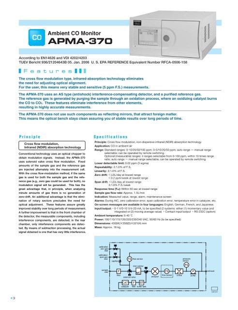 AP-370 Series product literature - Horiba