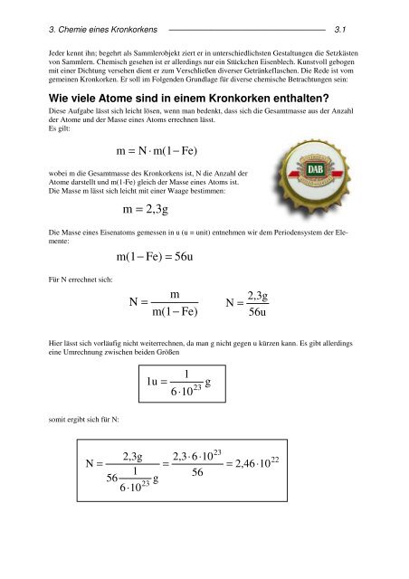 3-Chemie eines Kronkorkens - bhbrand.de