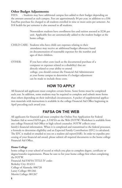 Financial Aid Handbook 2013-2014 - Peralta Colleges