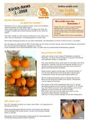 KÃ¼rbis-Newsletter 1/2008 - bobby-seeds.com, Floveg GmbH