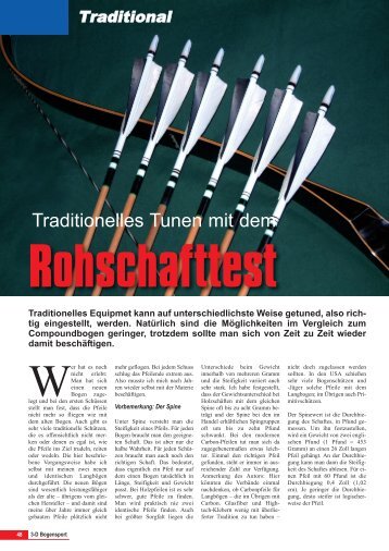 Rohschafttest - Bogensportverlag