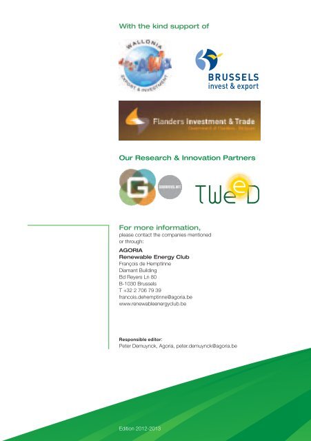 Belgian Technologies for the Renewable Energy Market - Agoria