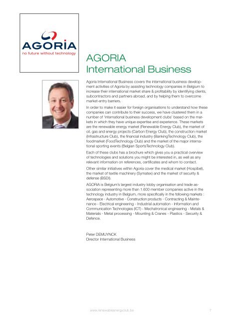 Belgian Technologies for the Renewable Energy Market - Agoria