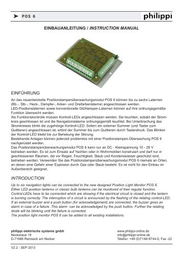einfÃ¼hrung introduction einbauanleitung / instruction manual - Philippi