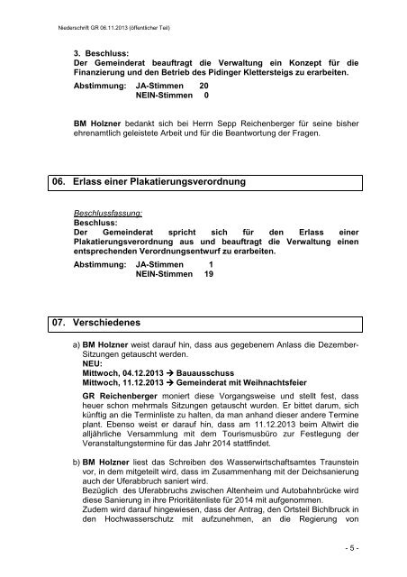 Sitzung vom 06.11.2013 - Gemeinde Piding