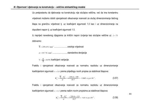 3. Otpornost i djelovanja na konstrukciju: veličine stohastičkog modela