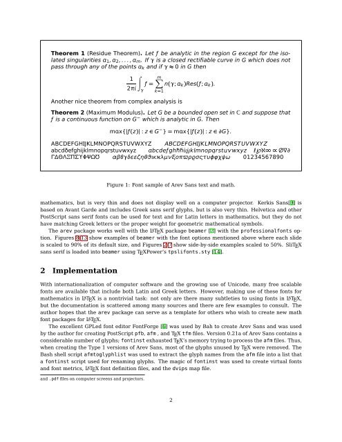 Arev Sans for TeX and LaTeX