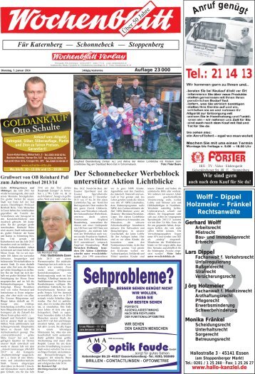 Wochenblatt Ausgabe vom 07.Januar 2014 - 45309 Essen ...