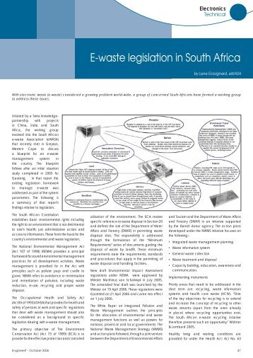 E-waste legislation in South Africa - e-Waste. This guide