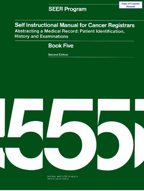 Self Instructional Manual for Cancer Registrars - SEER - National ...