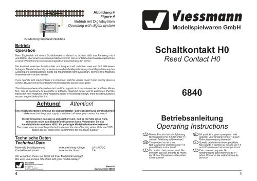 Viessmann 6840 Schaltkontakt 