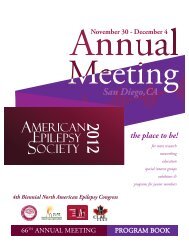 2012 Meeting Program Book - American Epilepsy Society