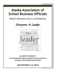 conference agenda - alaska association of school business officials