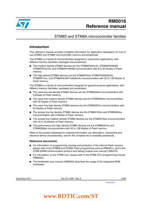 STM8S and STM8A microcontroller families