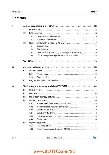 STM8S and STM8A microcontroller families