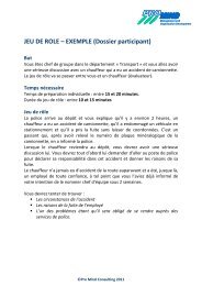 JEU DE ROLE â EXEMPLE - Pro Mind Consulting SA