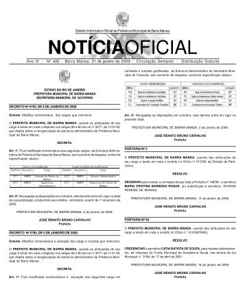 NOTÃƒÂCIAOFICIAL - Prefeitura Municipal de Barra Mansa