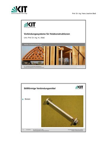 "Verbindungssysteme im Holzbau" von Prof. Dr. - Netzwerk Holzbau