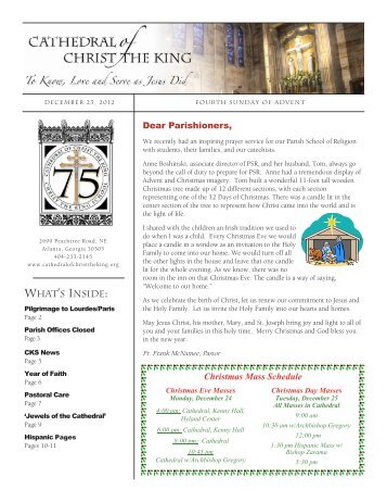 Dear Parishioners - Cathedral of Christ the King