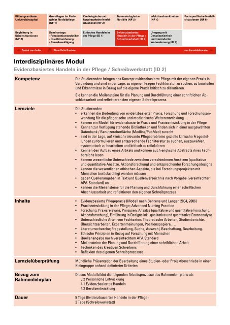 (NDS) HF Notfallpflege - Universitätsspital Basel