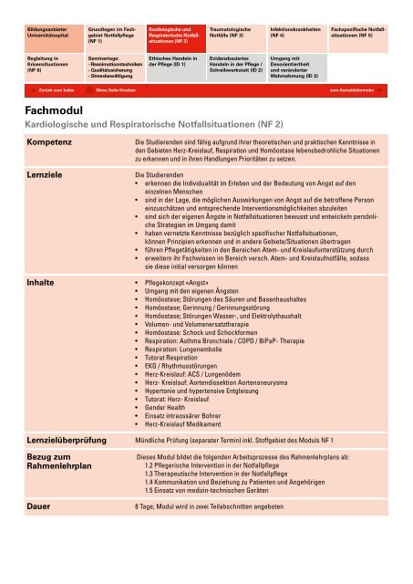 (NDS) HF Notfallpflege - Universitätsspital Basel