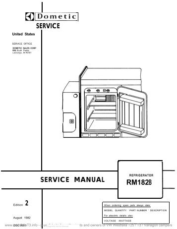 RM182B Service Manual - Westfalia T25 / T3 / Vanagon Info Site