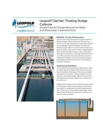 LeopoldÃ‚Â® Clari-VacÃ‚Â® Floating Sludge Collector - Water Solutions