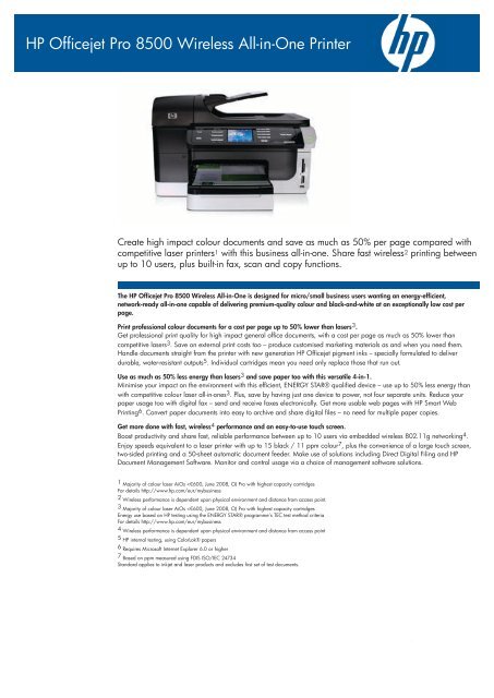 HP Officejet Pro 8500 Wireless Brochure - Printerbase