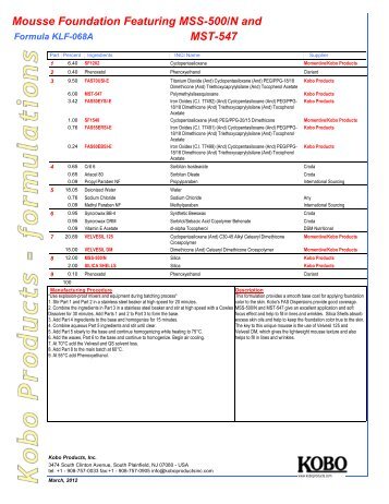 KOBO Formulations - Kobo Products Inc.