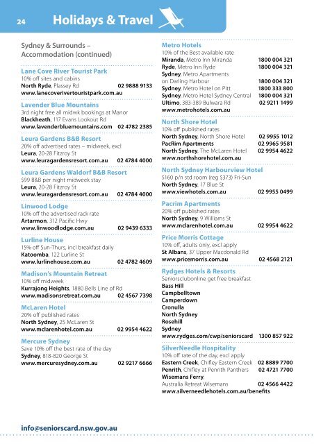 Southern Directory - Seniors Card - NSW Government