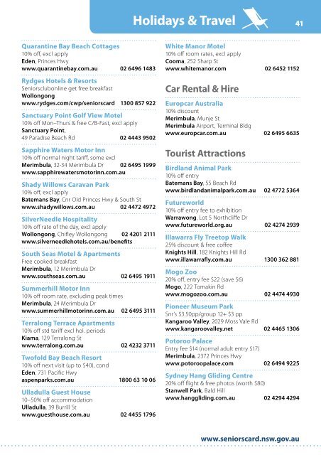 Southern Directory - Seniors Card - NSW Government