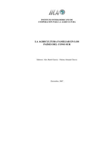 La agricultura familiar en el cono sur. Oficina de IICA en Paraguay ...