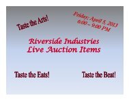 Live Auction Items - Riverside Industries