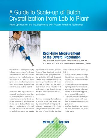 A Guide to Scale-up of Batch Crystallization from ... - Mettler Toledo