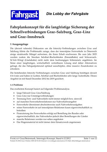 Die Lobby der Fahrgäste - FAHRGAST Steiermark