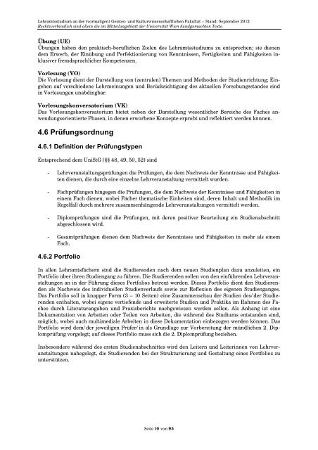 Curriculum/Studienplan - Student Point - UniversitÃ¤t Wien