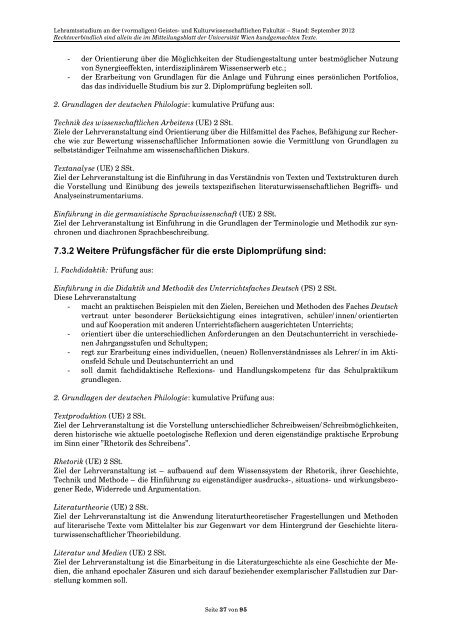 Curriculum/Studienplan - Student Point - UniversitÃ¤t Wien