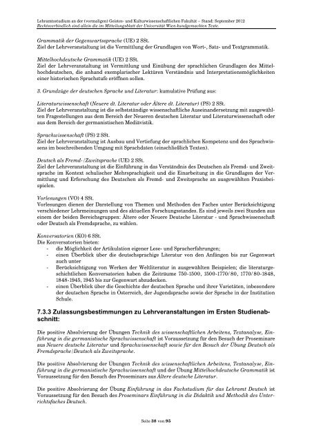 Curriculum/Studienplan - Student Point - UniversitÃ¤t Wien