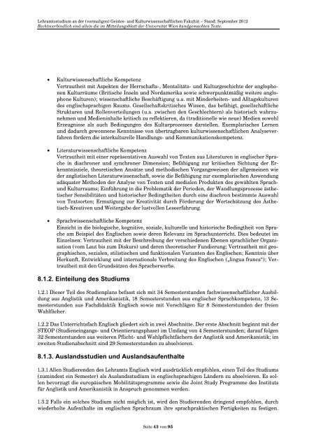 Curriculum/Studienplan - Student Point - UniversitÃ¤t Wien