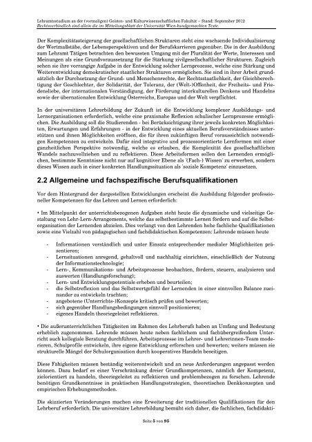 Curriculum/Studienplan - Student Point - UniversitÃ¤t Wien